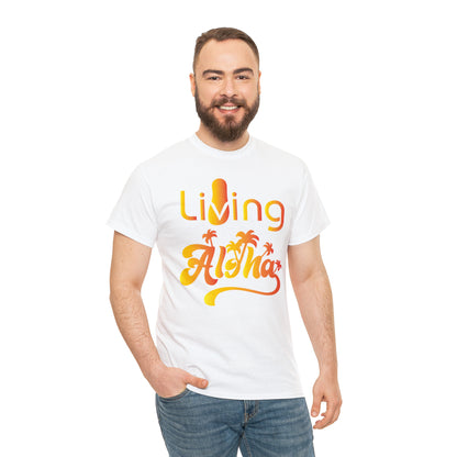 Living Aloha Cotton Tee with Flip Flop