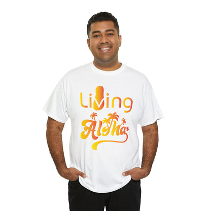 Living Aloha Cotton Tee with Flip Flop