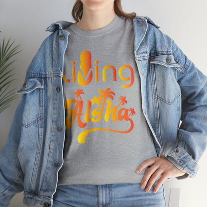 Living Aloha Cotton Tee with Flip Flop