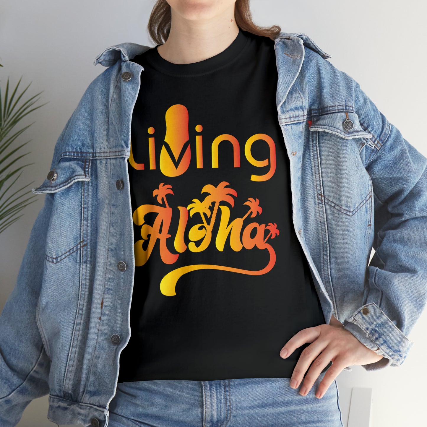 Living Aloha Cotton Tee with Flip Flop