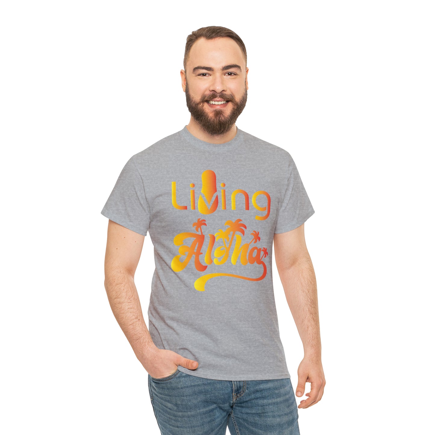 Living Aloha Cotton Tee with Flip Flop