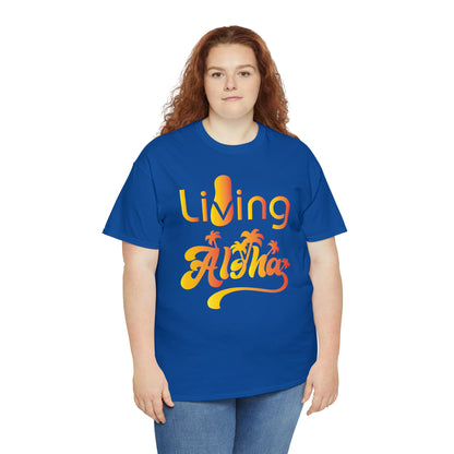 Living Aloha Cotton Tee with Flip Flop