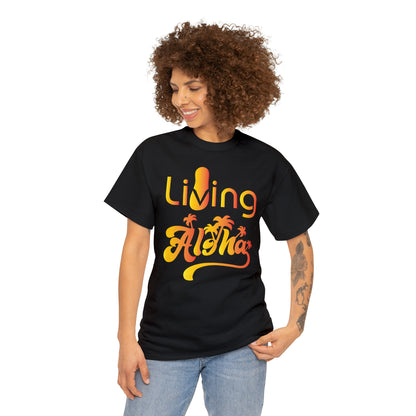 Living Aloha Cotton Tee with Flip Flop